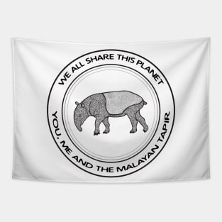 Malayan Tapir - We All Share This Planet Tapestry