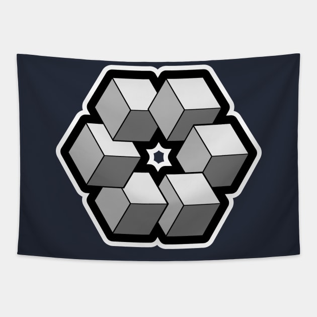 Cosmic Hex Cubes Tapestry by AlterAspect