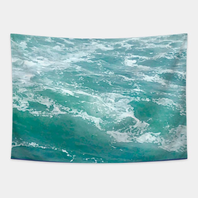 Calm Ocean Waves Tapestry by Lady Lilac