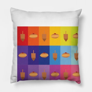 D&amp;D - Doughnuts and Dreidels Rainbow Grid Pillow