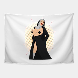 BDSM - sexy nun Tapestry