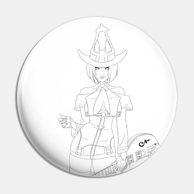 I-No line art Pin by RFillustrations