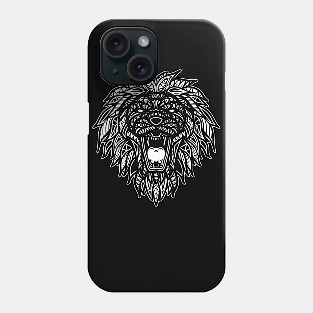 Lion Tribal Phone Case by Barabarbar artwork