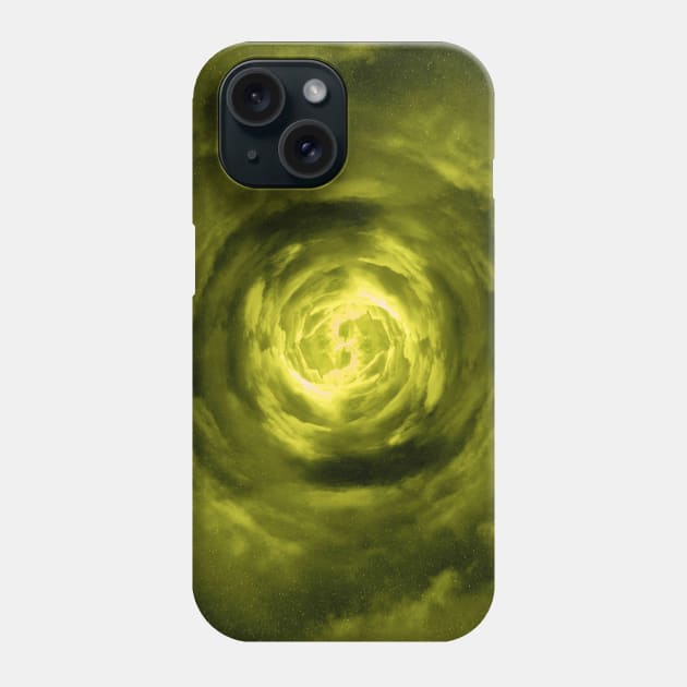 Yellow Wormhole in Space Phone Case by The Black Panther