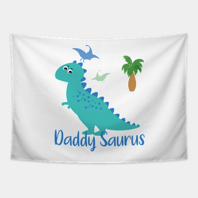 Daddy Saurus Father - Father's Day - Dad Life Tapestry by IstoriaDesign