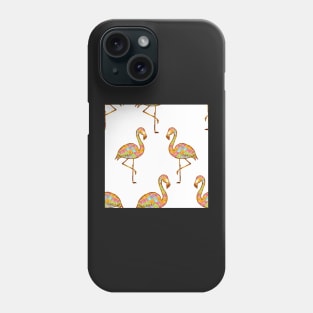 colorful, flamingo, glitter, gold, summer, pattern, funny, sunny Phone Case