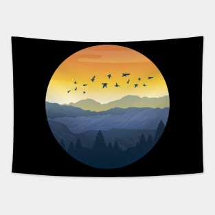 Awesome sunrise and sunset Tapestry