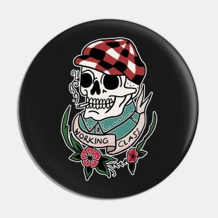 Tattoo Art Smoking Skull Working Class handdrawn Pin