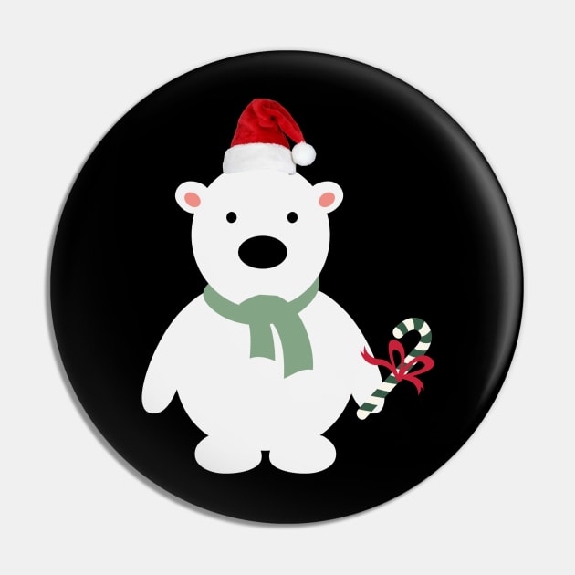 Christmas Polar Bear Pin by DesignsbyZazz