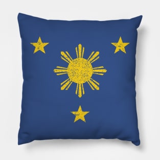 3 Stars and a Sun Philippine Flag Vintage Pillow