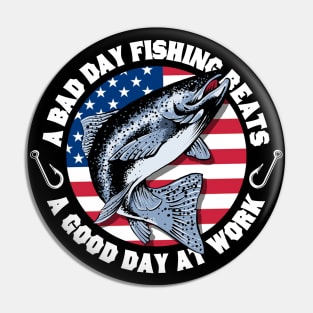 USA Patriotic Trout Fishing Pin