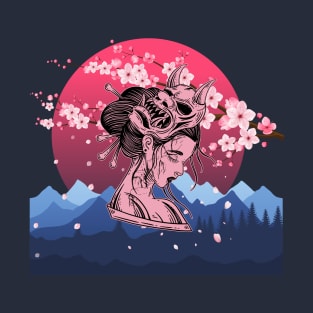 Anime Girl Art Demon - Cute Geisha T-Shirt