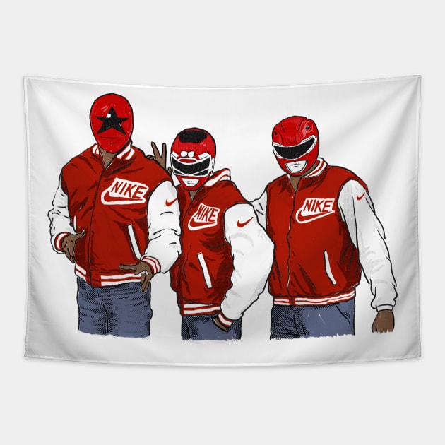 Red Ranger Crew Tapestry by cabelomaluco