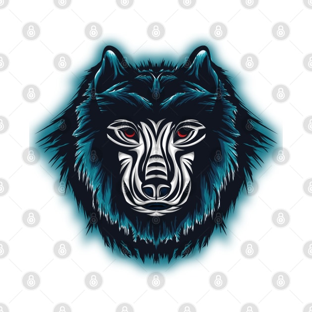 Wolf Head Mascot Style by Mako Design 