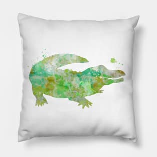 Alligator Watercolor Painting Pillow