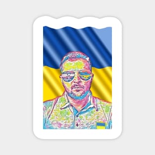 Volodymyr Zelensky - in color sketch Magnet