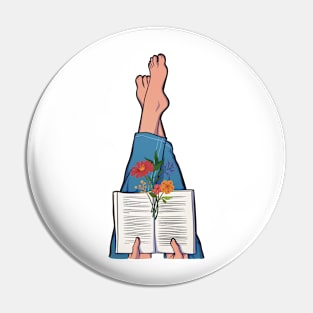 Book Lover Floral Pin