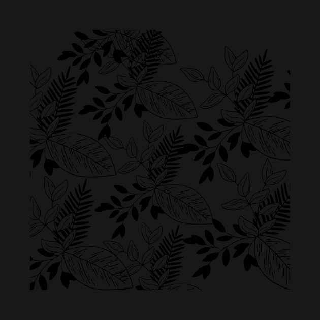 Leaf Black by JequiPrint