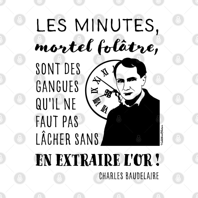 Charles Baudelaire and quote from The Clock in French by VioletAndOberon