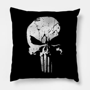 PUNISHMENT SKULL - Revenge Silver Paint Ink Splat Pillow