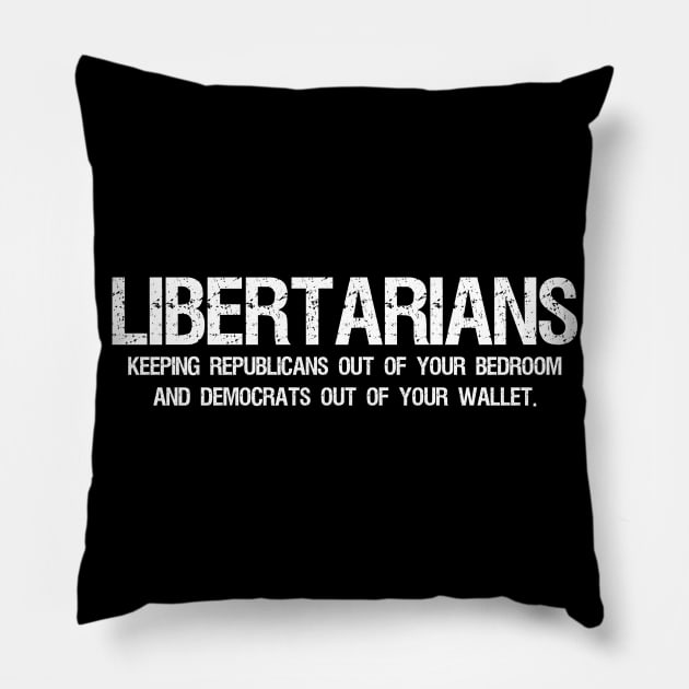 Funny Political Libertarian Anti Democrat And Republican Pillow by Styr Designs