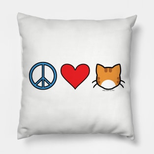 Peace Love Cats - Orange n White Pillow