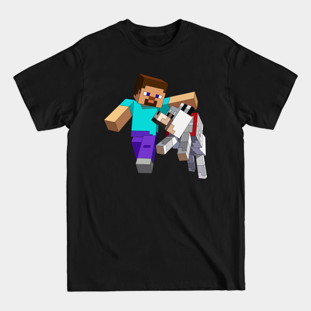 Steve and Dog - Minecraft - T-Shirt