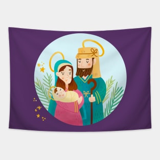 Nativity Cartoon Tapestry