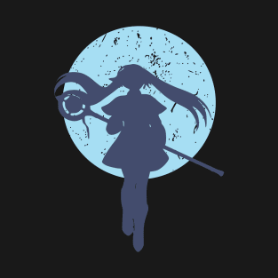 A design featuring Frieren the elf girl character as Frieren the Slayer with full moon background from Sousou no Frieren Frieren Beyond Journeys End or Frieren at the Funeral anime fall 2023 D9 SNF51 T-Shirt