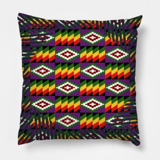 Abstract Kente Octagon Pillow