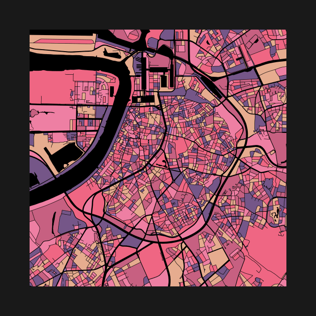 Antwerp Map Pattern in Purple & Pink by PatternMaps