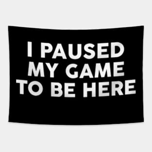 I Paused My Game To Be Here Funny Gamer Gift Tapestry