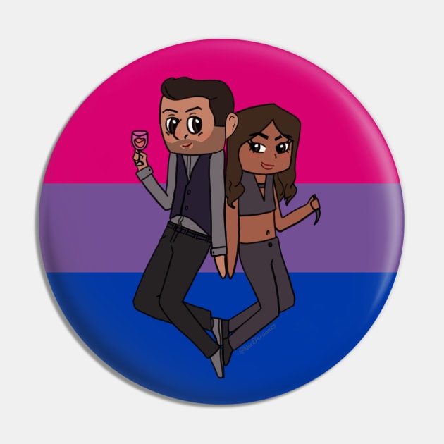 Lucifer and Maze - Bi Pride Pin by NarilGVB