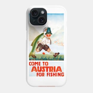 Vintage Travel Poster Austria For Fishing Phone Case