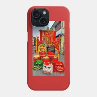 Colorful Chinese Dragon masks on a festival Phone Case