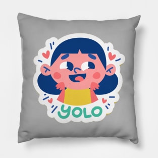 yolo girl Pillow