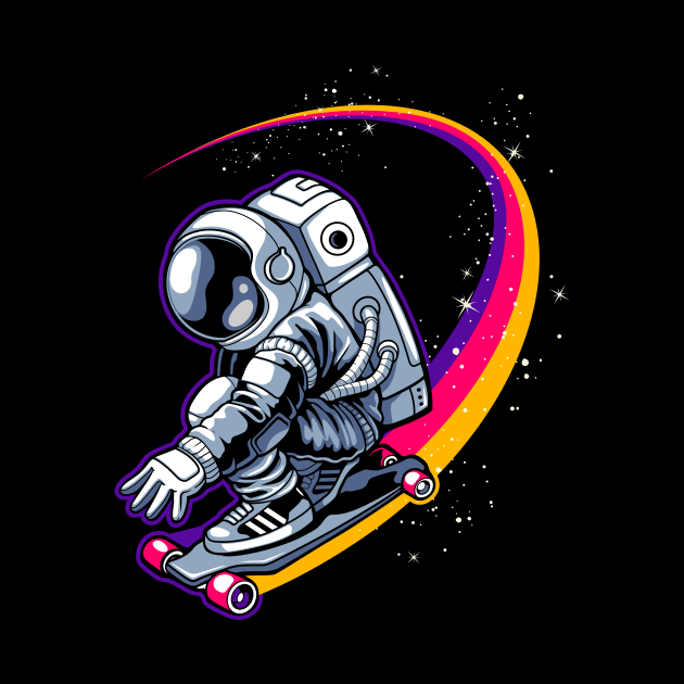 Astronaut with skateboard by yogaswara