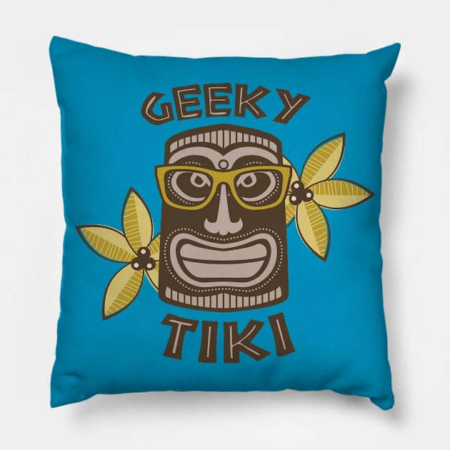 Geeky Tiki Pillow by robyriker