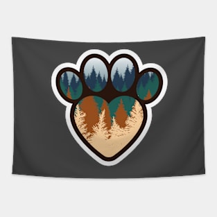 Forest Paw Print Tapestry