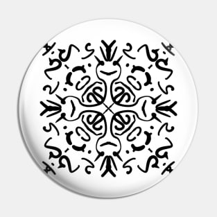 Black and White Tribal Print Pin