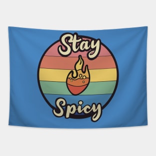 Retro Stay Spicy Flame Neurospicy Tapestry