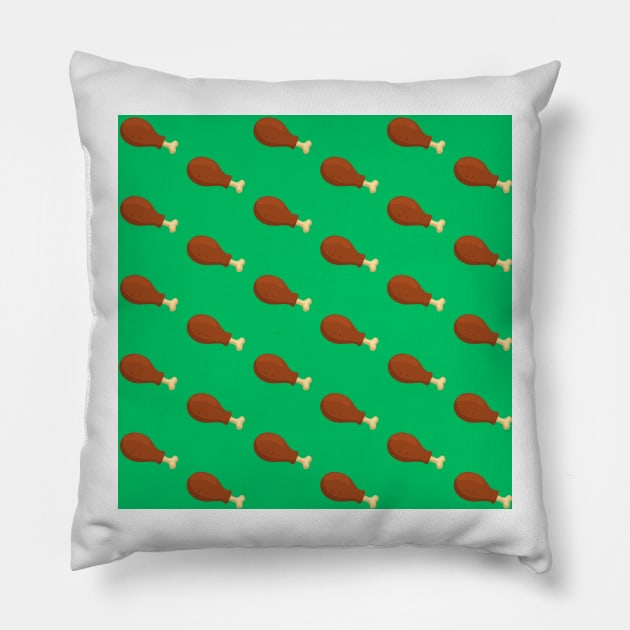 Chicken Leg - Green Pillow by IslandofdeDolls