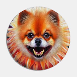 Pomeranian Flower Pin