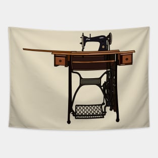 Sewing machine cartoon illustration Tapestry