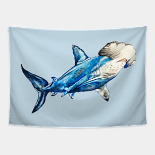 Watercolor Hammerhead Shark Tapestry