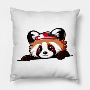 Sneaky japanese red panda so cute Pillow