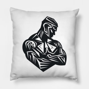 Man Strong Will Power Vector Graphic Pillow