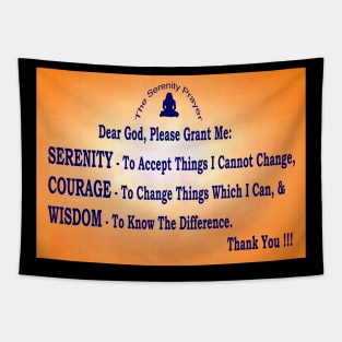 "The Serenity Prayer - Wall Art with Scattering Orange Background Tapestry