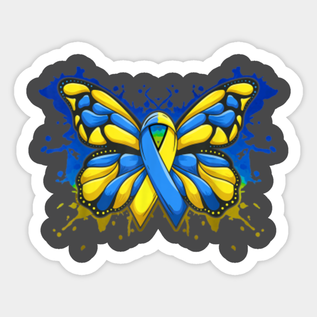 Down Syndrome Awareness Butterfly Ds Syndrome Awareness Butterfly Autocollant Teepublic Fr
