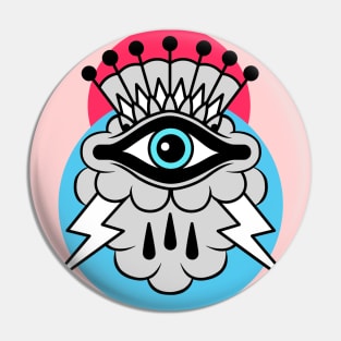 All Seeing Eye With Cloud And Lightning Pin